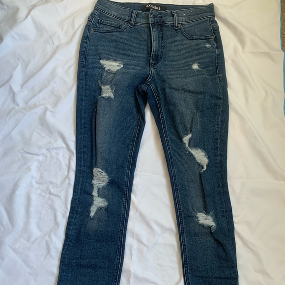 Express • Ankle High Rise Jeans • size 4R - Picture 2 of 6